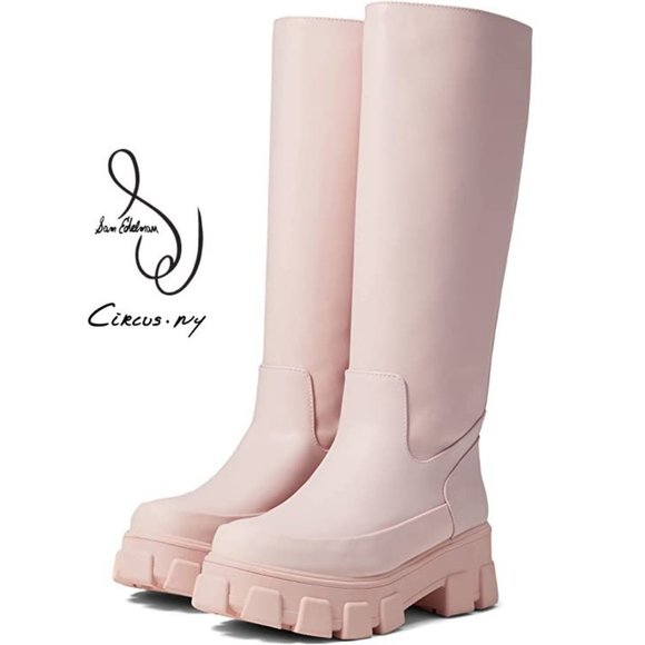 NIB Circus by Sam Edelman Women Dollie Chunky Lugged Sole Tall Boots Ballet Pink - Picture 1 of 9